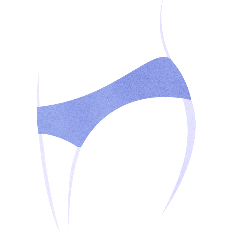 Silhouette of a woman's hips clad in sensual underwear, symbolizing empowerment and female desire.